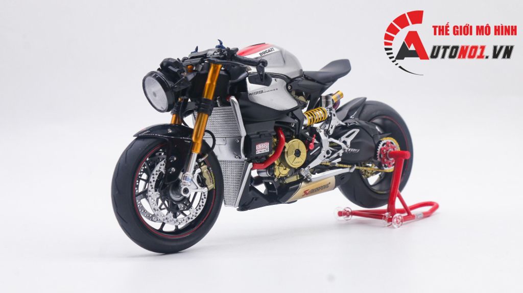 MÔ HÌNH CAO CẤP DUCATI 1199 PANIGALE CAFE RACER GREY RED ĐỘ GHI ĐÔNG 1:12 TAMIYA D216