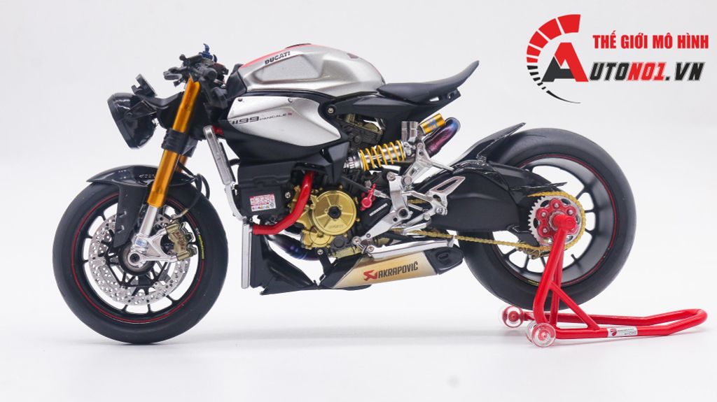 MÔ HÌNH CAO CẤP DUCATI 1199 PANIGALE CAFE RACER GREY RED ĐỘ GHI ĐÔNG 1:12 TAMIYA D216