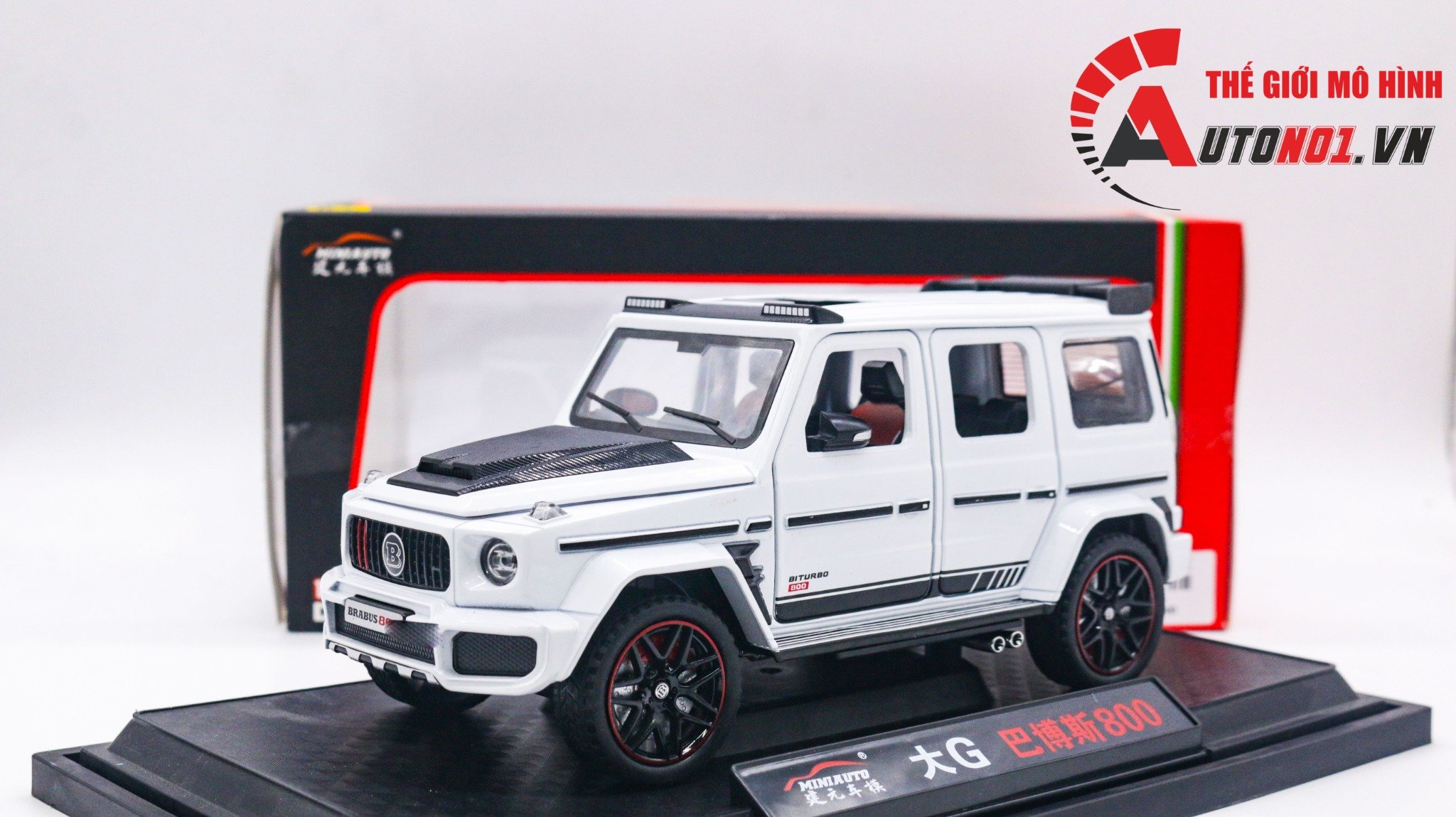  Mô hình xe Mercedes Benz Brabus G800 đánh lái được full open 1:24 Miniauto DC24253 OT398 