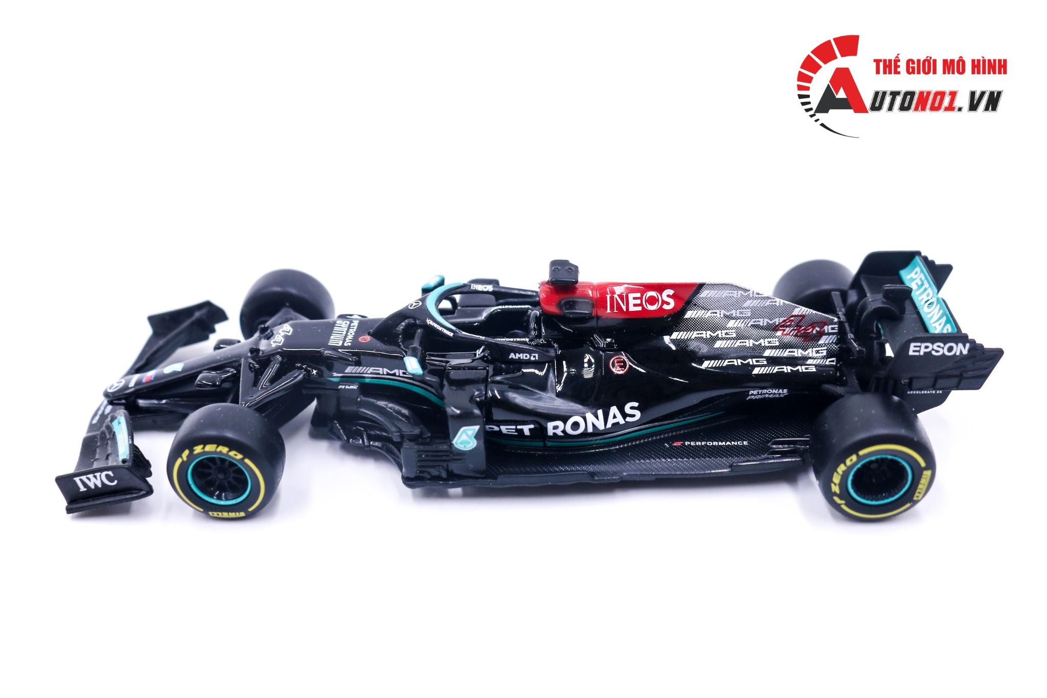  Mô hình xe đua F1 Mercedes Amg Petronas F1 W12 E Performance 2021 #44 - #63 1:43 Bburago 8203 