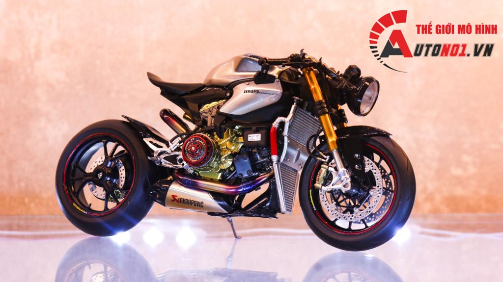 MÔ HÌNH CAO CẤP DUCATI 1199 PANIGALE CAFE RACER GREY RED ĐỘ GHI ĐÔNG 1:12 TAMIYA D216