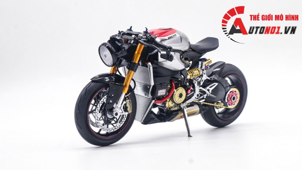 MÔ HÌNH CAO CẤP DUCATI 1199 PANIGALE CAFE RACER GREY RED ĐỘ GHI ĐÔNG 1:12 TAMIYA D216