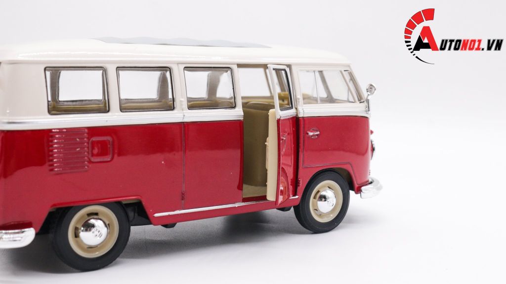 MÔ HIÌNH XE VOLKSWAGEN T1 BUS RED 1:24 WELLY 7022