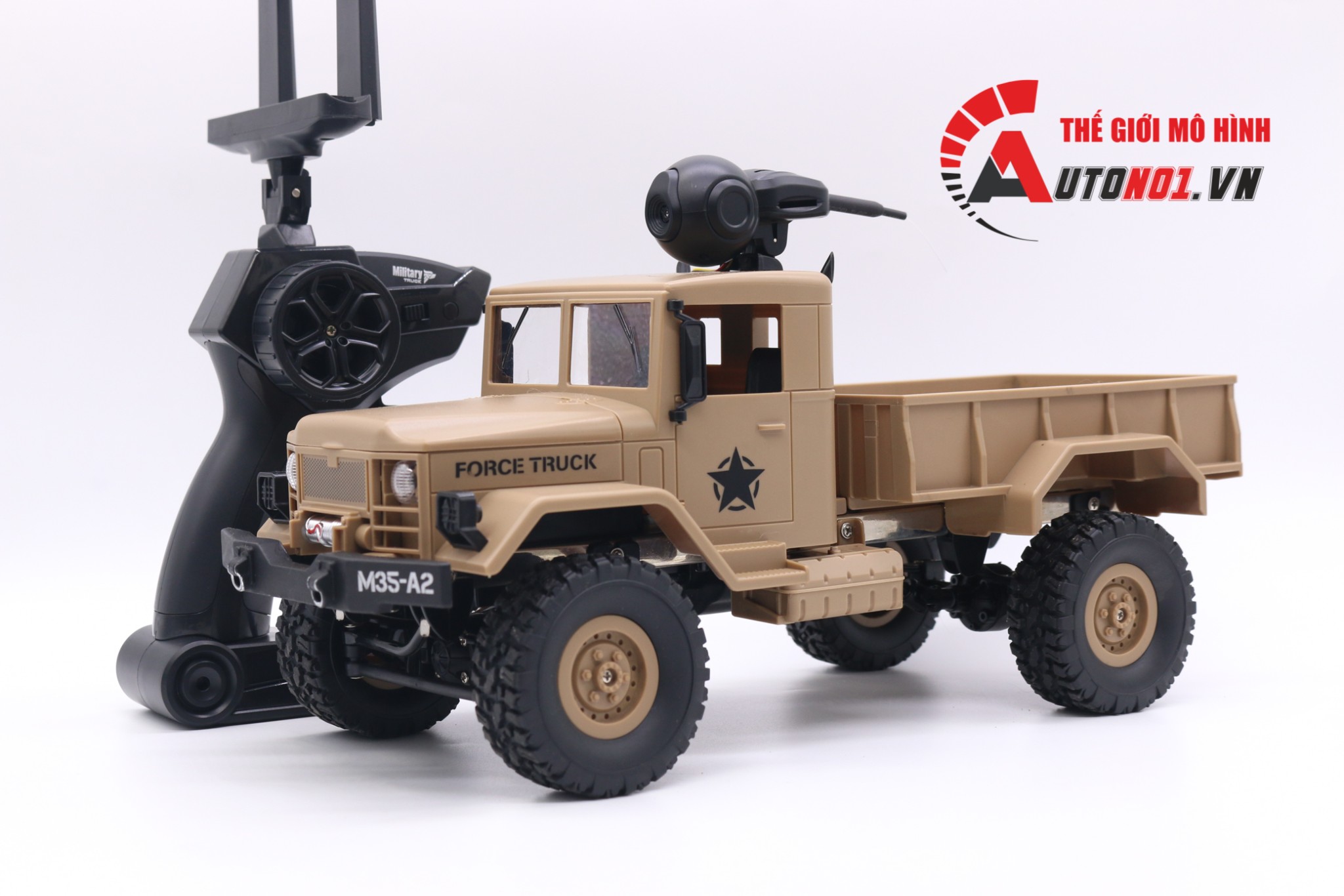 MÔ HÌNH XE ĐIỀU KHIỂN QUÂN SỰ FORCE TRUCK YELLOW CAMERA 4WD 1:16 6799