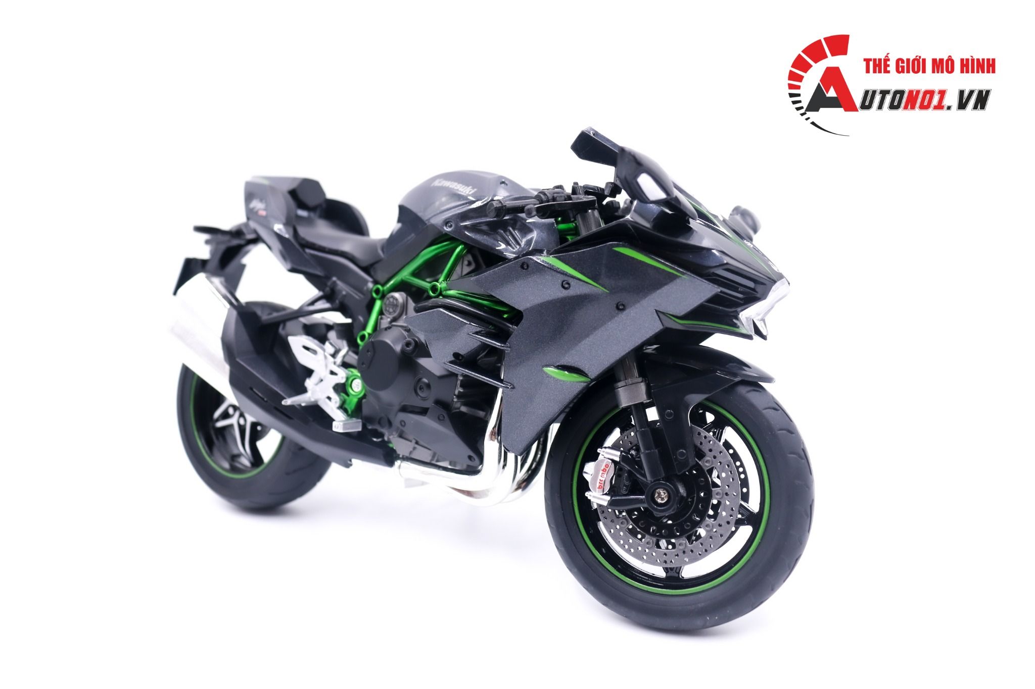  Mô hình xe Kawasaki Ninja H2 H2R tỉ lệ 1:9 Huayi Alloy 8134 