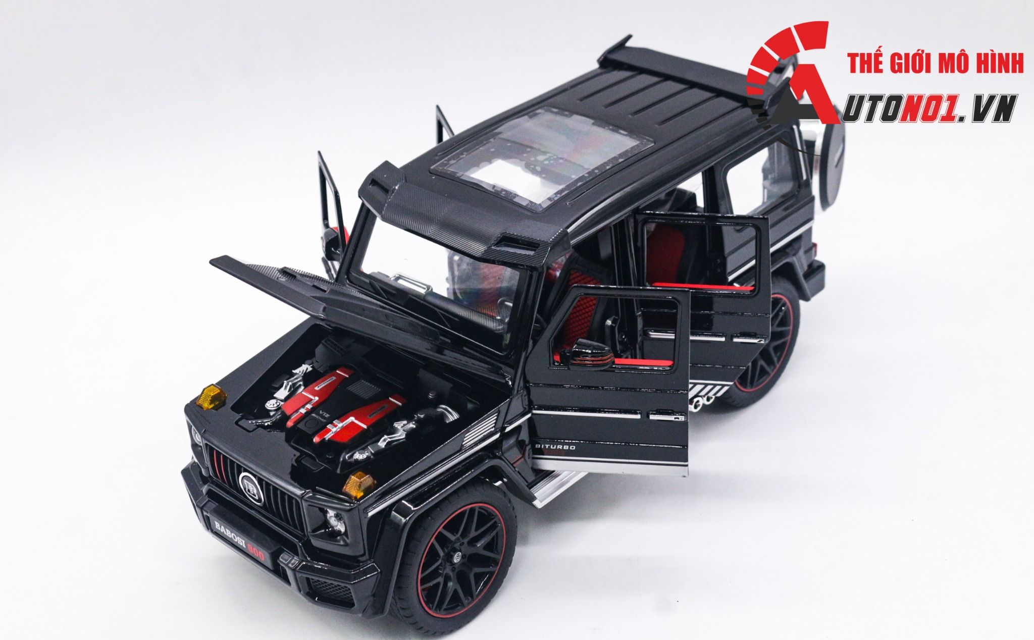  Mô hình xe Mercedes Benz Brabus G800 bầu trời sao-phun khói-đánh lái được full open tỉ lệ 1:18 Chezhi CZ1801B 8160 