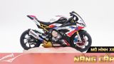  Mô hình xe độ Bmw S1000rr Frances Blue Red White tỉ lệ 1:12 Autono1 Welly D226F 