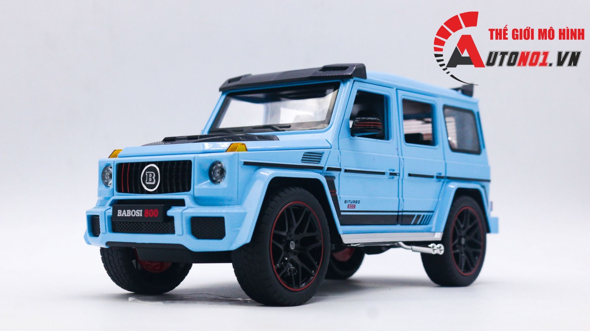  Mô hình xe Mercedes Benz Brabus G800 bầu trời sao-phun khói-đánh lái được full open tỉ lệ 1:18 Chezhi CZ1801B 8160 