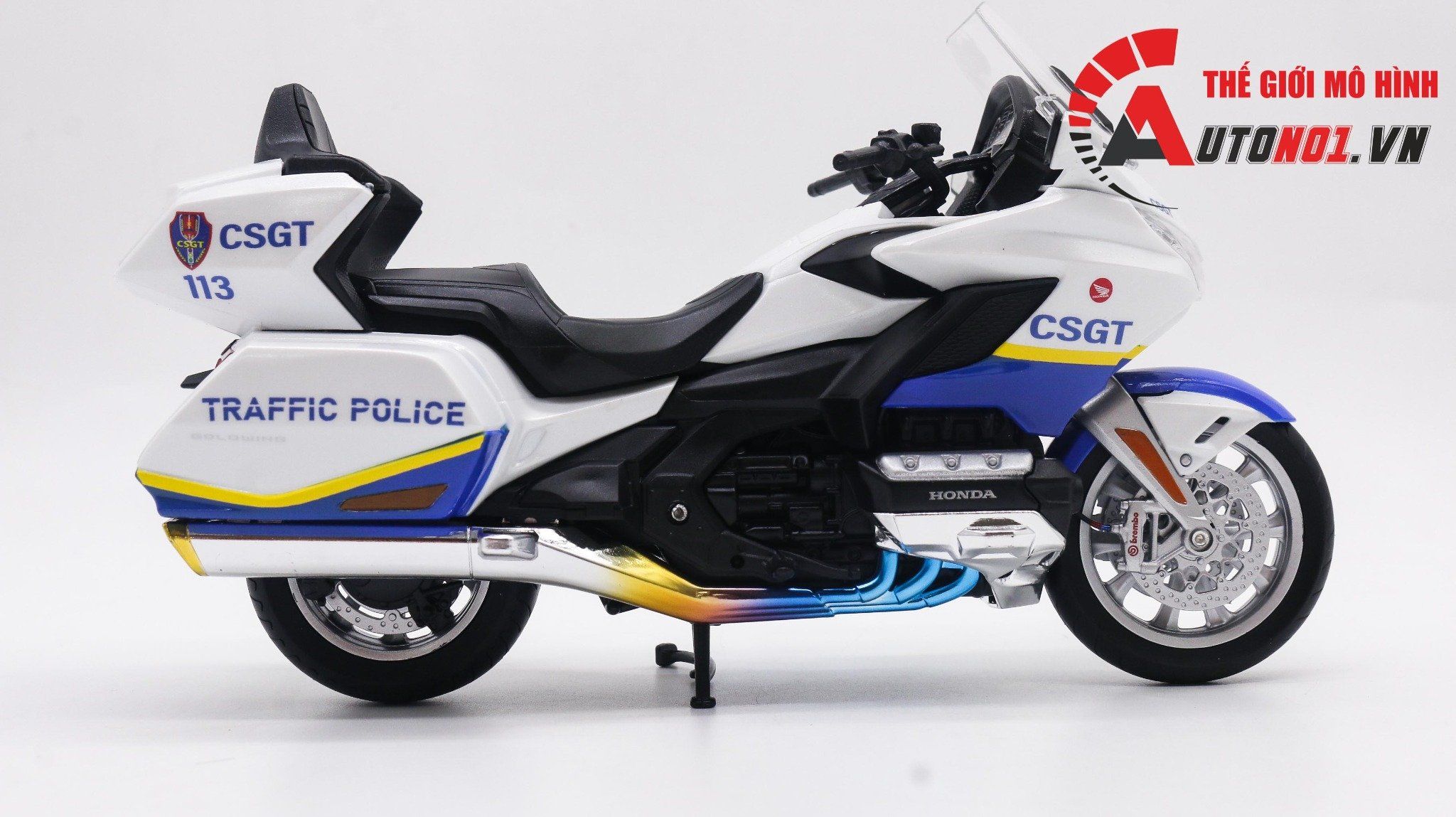  Mô hình xe độ Honda Goldwing 2020 Csgt 1:12 Autono1 Welly D169A 