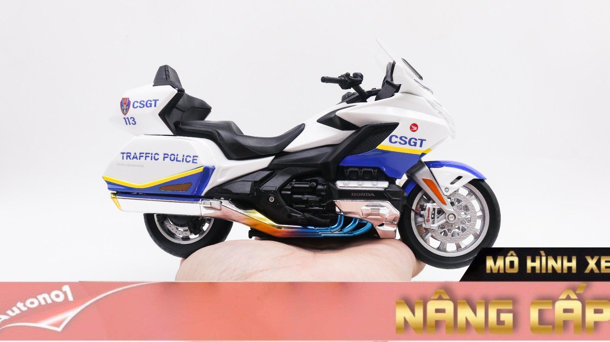  Mô hình xe độ Honda Goldwing 2020 Csgt 1:12 Autono1 Welly D169A 