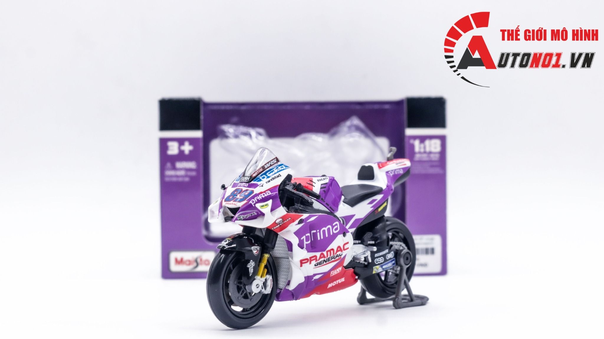  Mô hình xe mô tô GP Jorge Martin Ducati Desmosedici 2022 tỉ lệ 1:18 Maisto MT049 