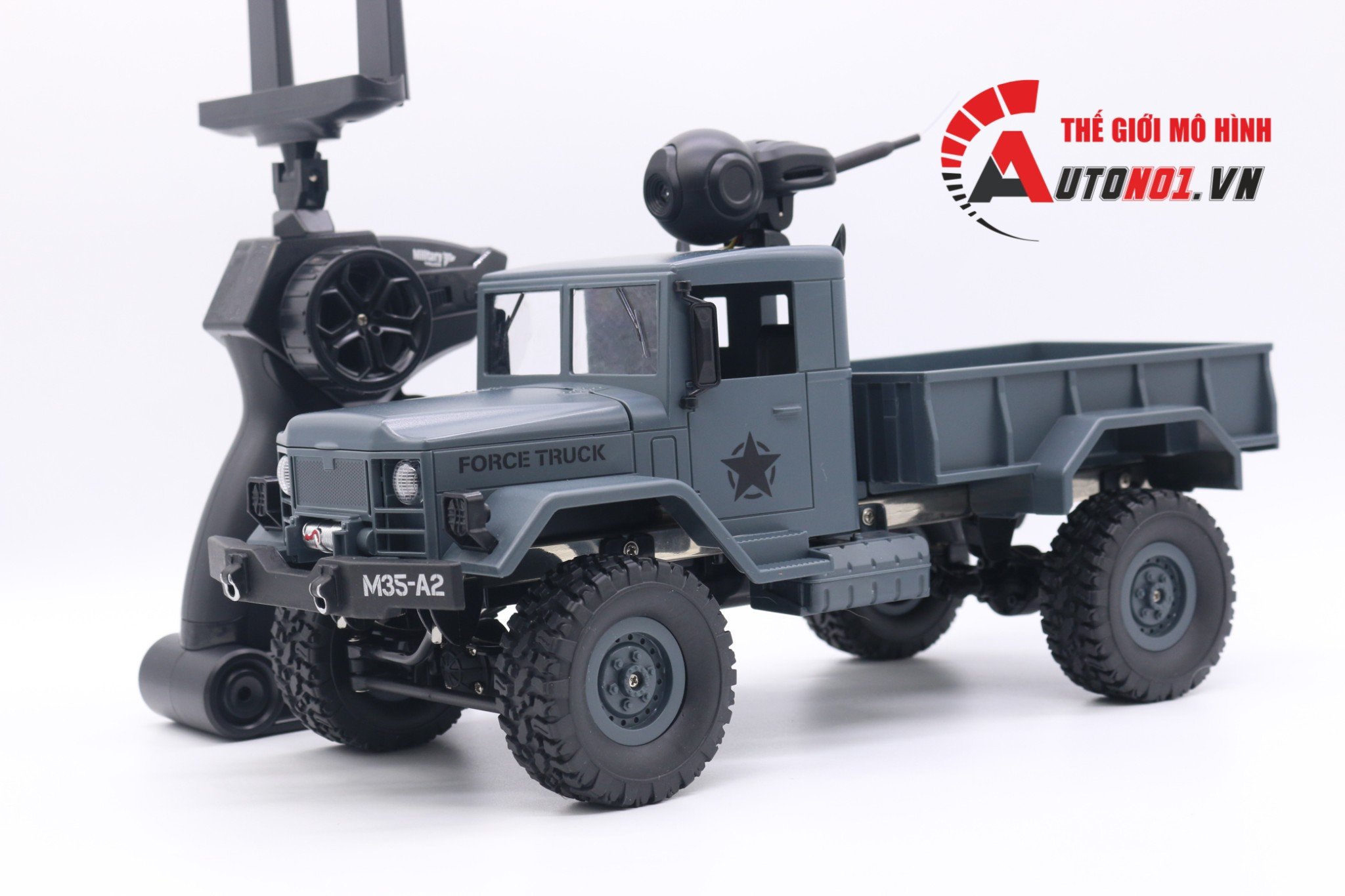 MÔ HÌNH XE ĐIỀU KHIỂN QUÂN SỰ FORCE TRUCK BLUE CAMERA 4WD 1:16 6800