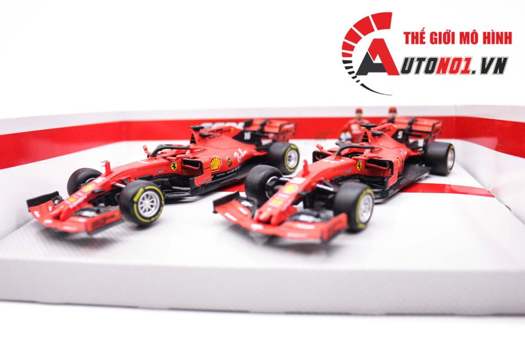 MÔ HÌNH 2 XE F1 FERRARI SF90 #5 AND SF90 #16 2019 1:43 BBURAGO 7540