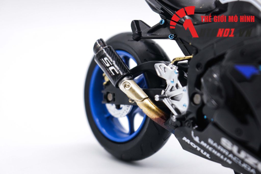 MÔ HÌNH XE ĐỘ SUZUKI GSX-R1000 BLACK ĐỘ MÂM - ĐỘ PÔ KIM LOẠI SC 1:12 AUTONO1 D151