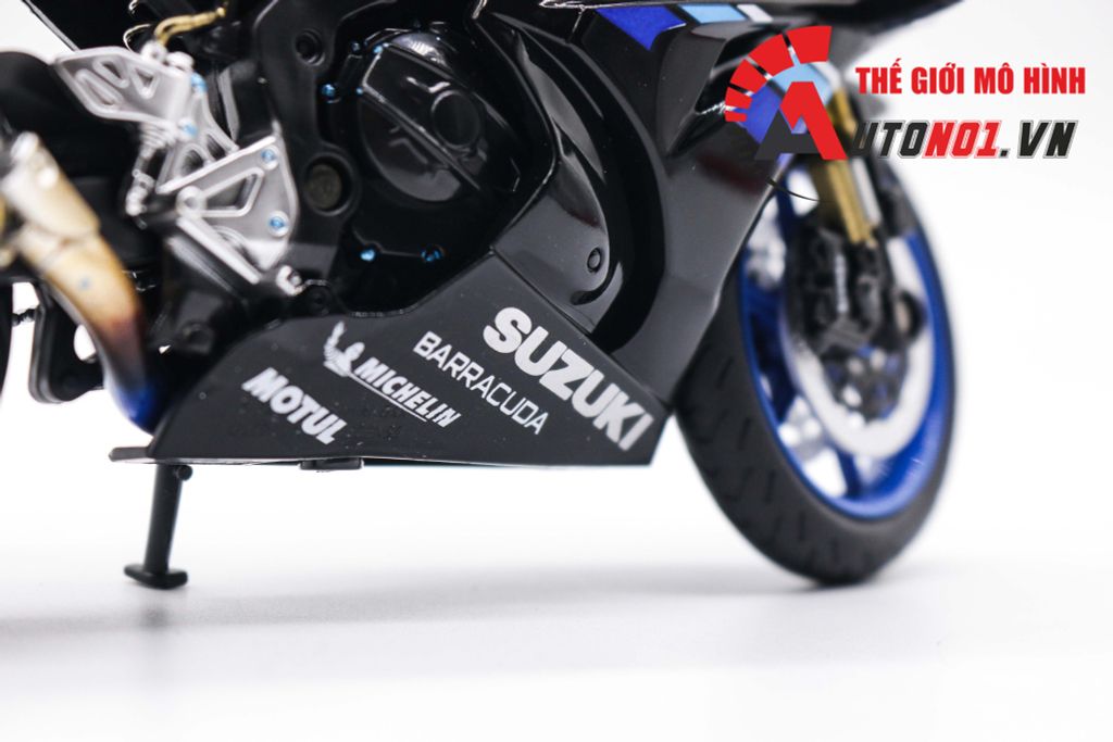 MÔ HÌNH XE ĐỘ SUZUKI GSX-R1000 BLACK ĐỘ MÂM - ĐỘ PÔ KIM LOẠI SC 1:12 AUTONO1 D151