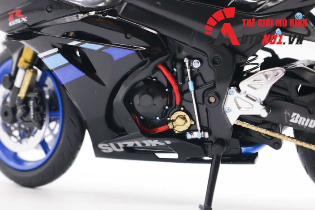 MÔ HÌNH XE ĐỘ SUZUKI GSX-R1000 BLACK ĐỘ MÂM - ĐỘ PÔ KIM LOẠI SC 1:12 AUTONO1 D151