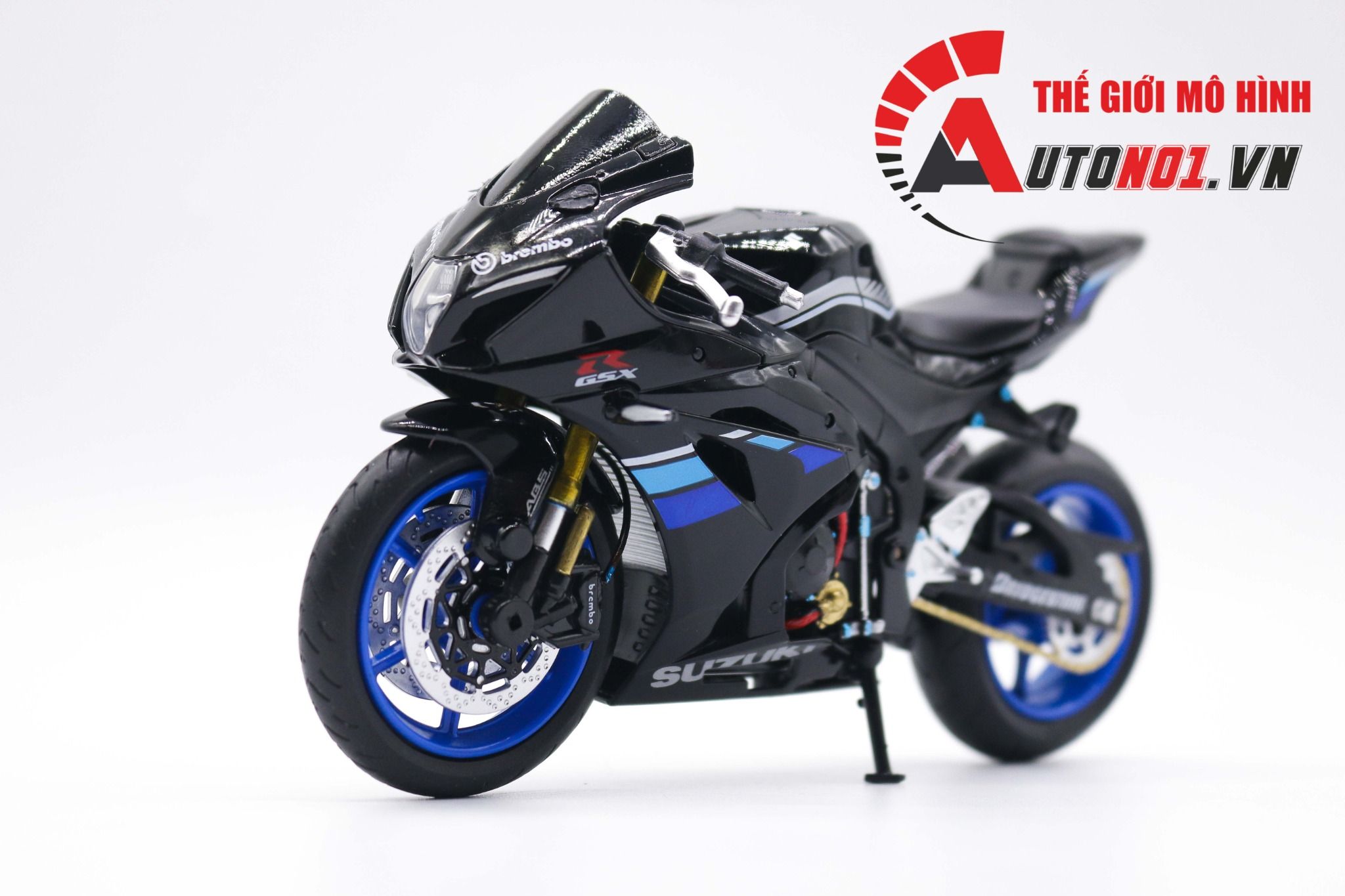  Mô hình xe độ Suzuki Gsx-R1000 Black Mâm độ pô 1:12 Autono1 D110C 