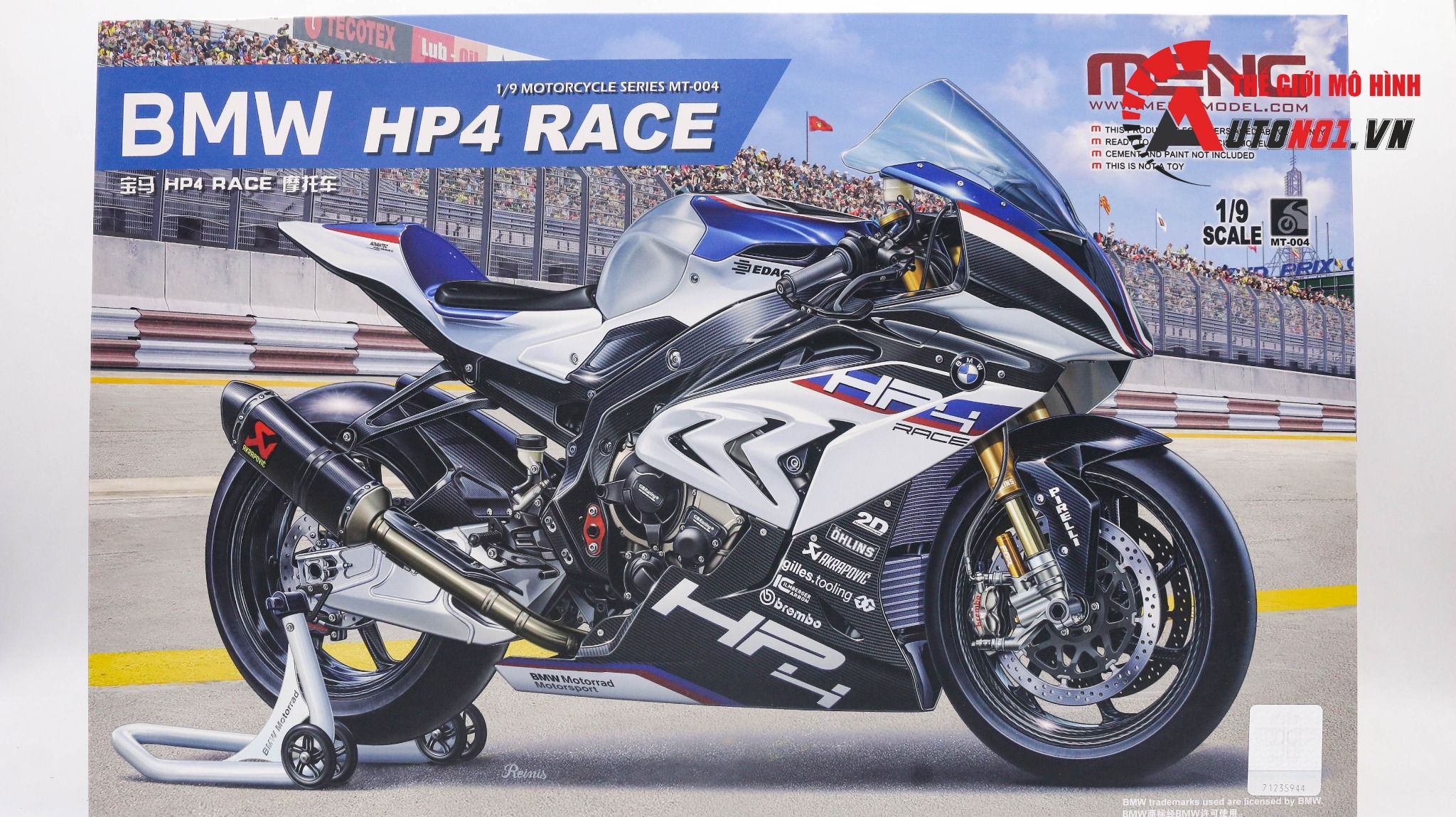 Meng MT004S 19 Mô Hình Xe Mô Tô BMW HP4 Race Precolored Edition