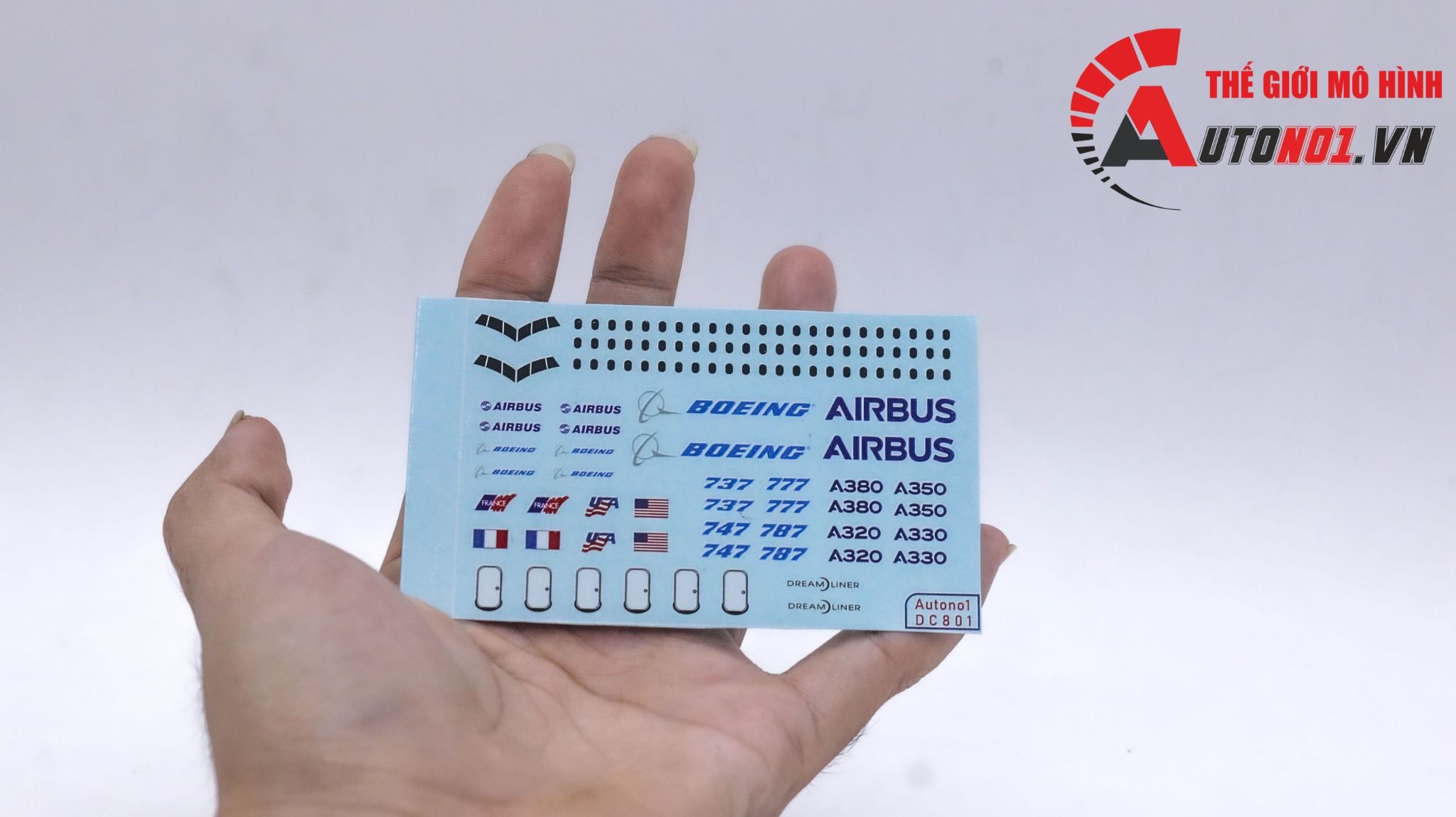  Decal nước mô hình máy bay Boeing- Airbus dán mọi nền màu Autono1 DC801 