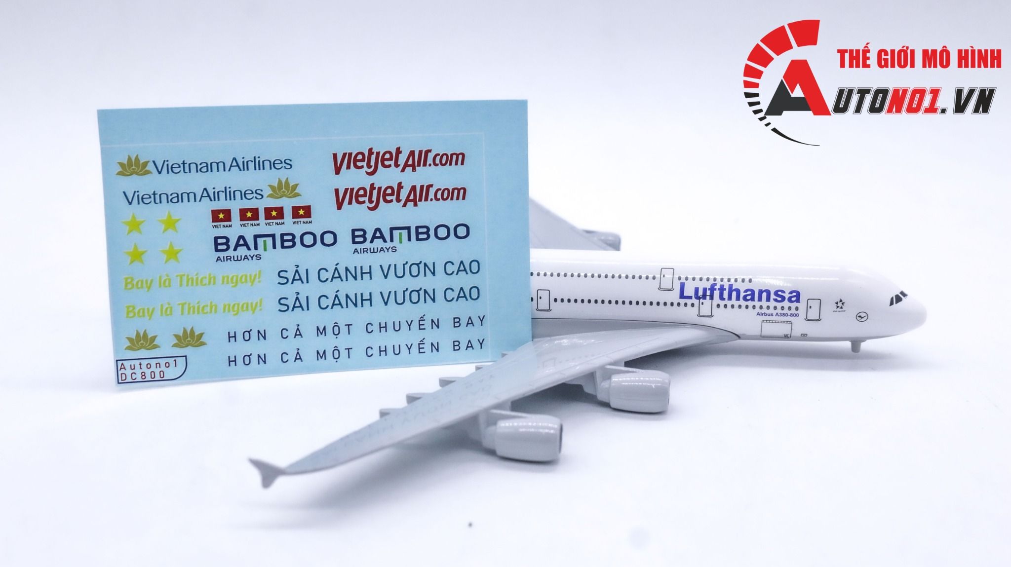  Decal nước mô hình máy bay Vietnam airline-Vietjet-Bamboo-Việt Nam dán mọi nền màu Autono1 DC800 