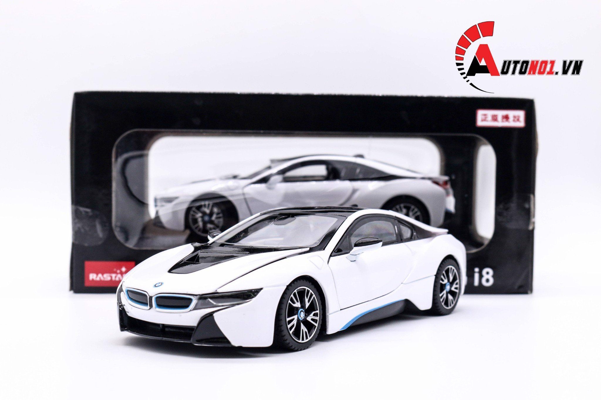  Mô hình xe Bmw I8 đánh lái được full open 1:24 Rastar 3661 