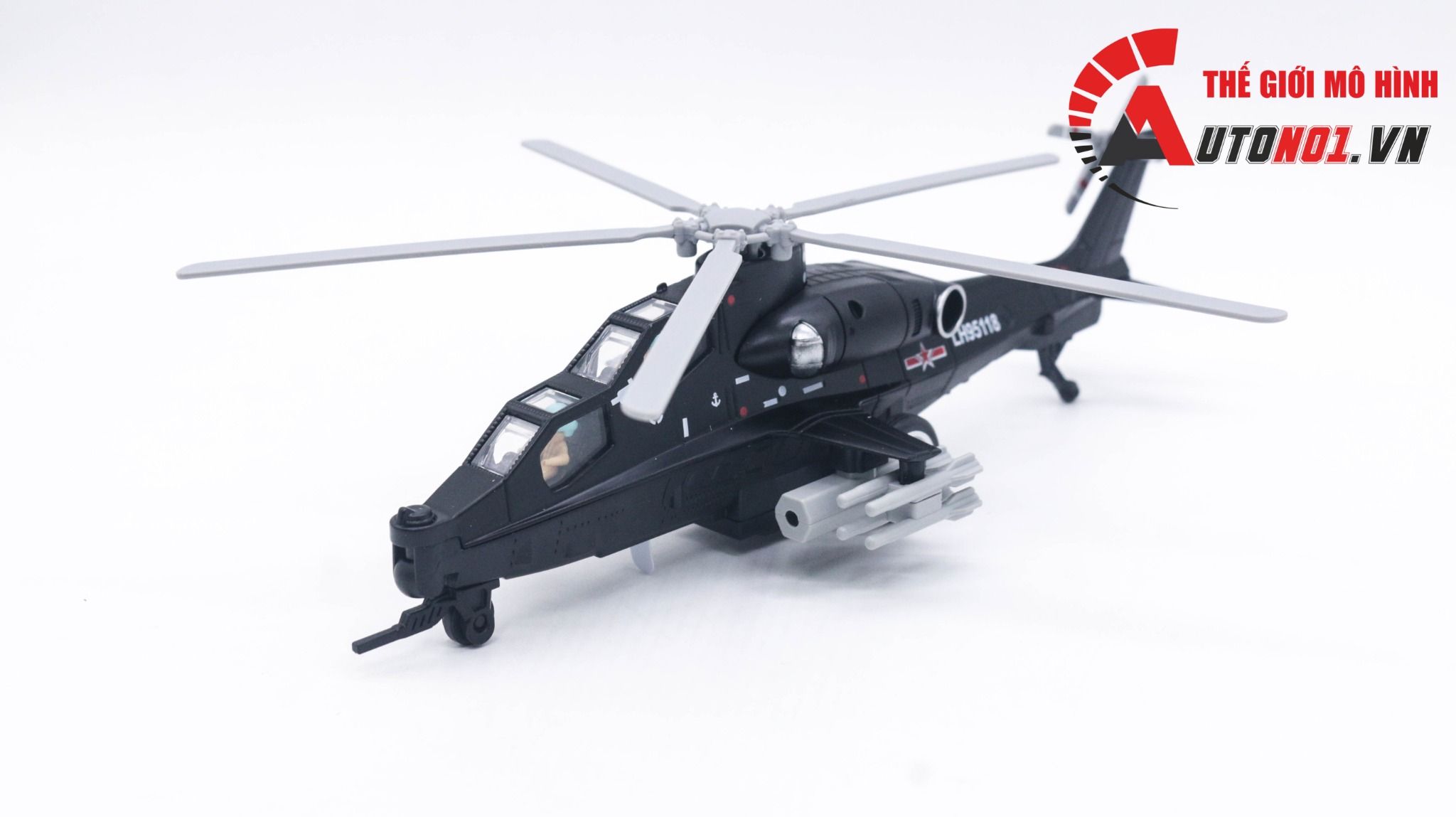 Mô hình máy bay trực thăng quân sự 24cm Black MB22009 