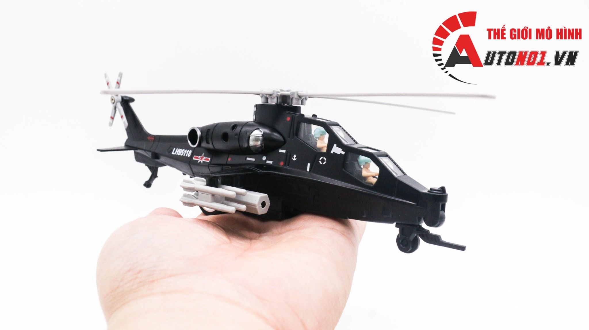  Mô hình máy bay trực thăng quân sự 24cm Black MB22009 