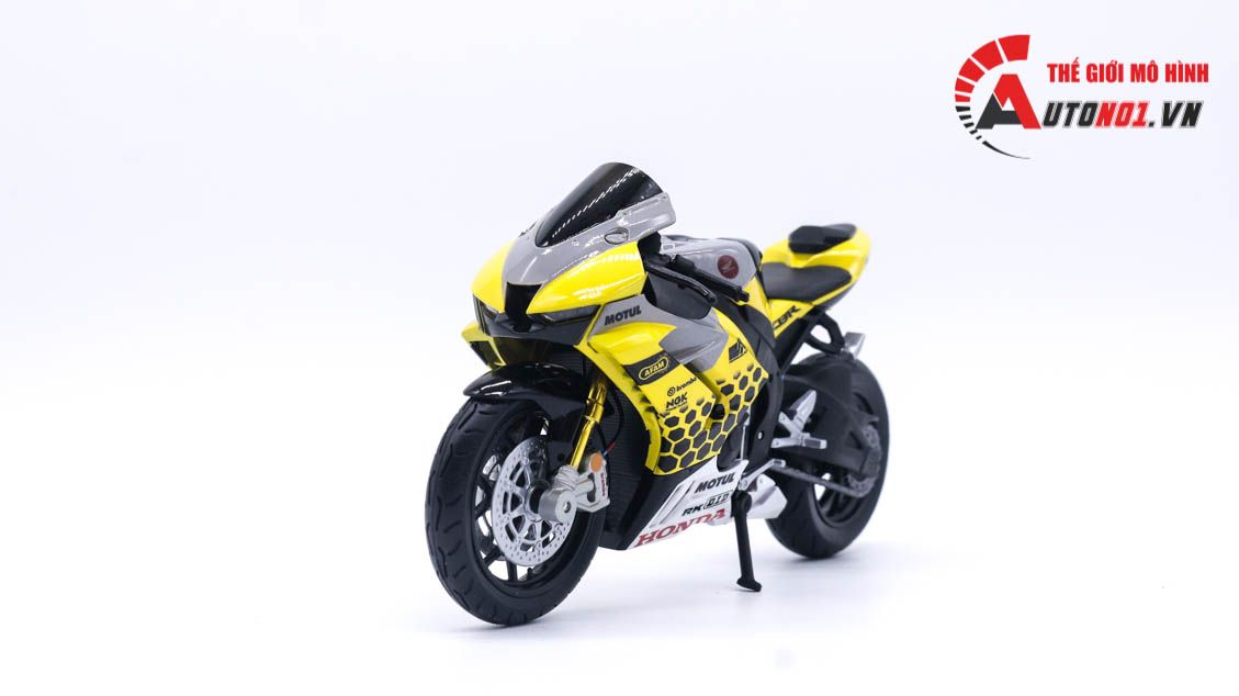  Mô hình xe độ Honda CBR1000RR custom Bumble Bee độ pô akrapovic tỉ lệ 1:12 Autono1 D241A 