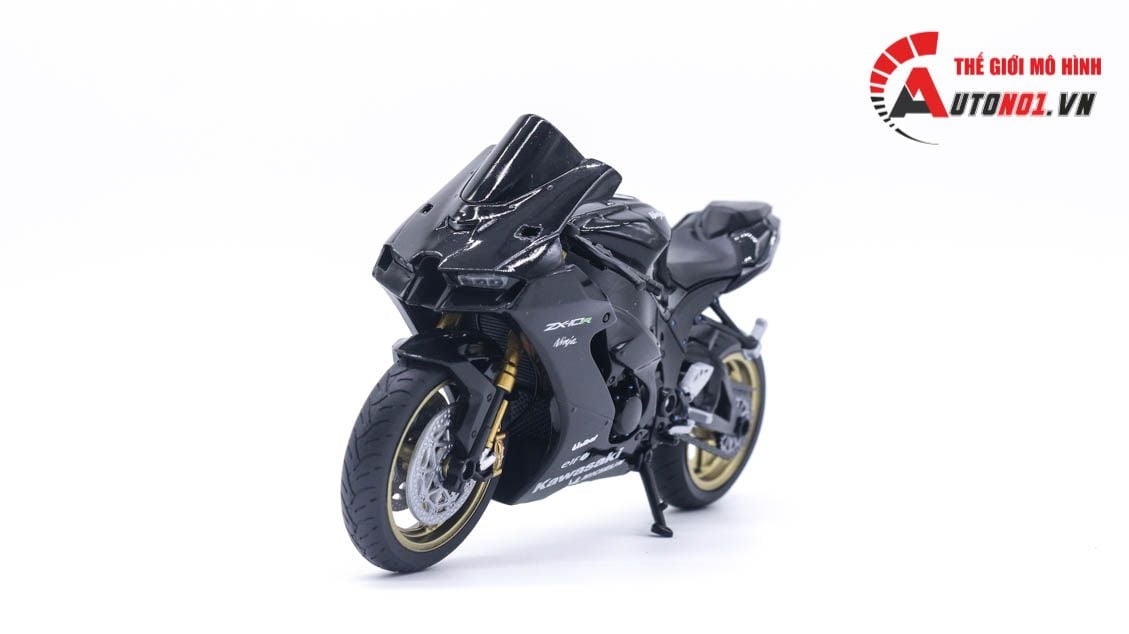  Mô hình xe độ Kawasaki Ninja Zx-10r black độ tem - pô akrapovic 1:12 Autono1 Welly D240 