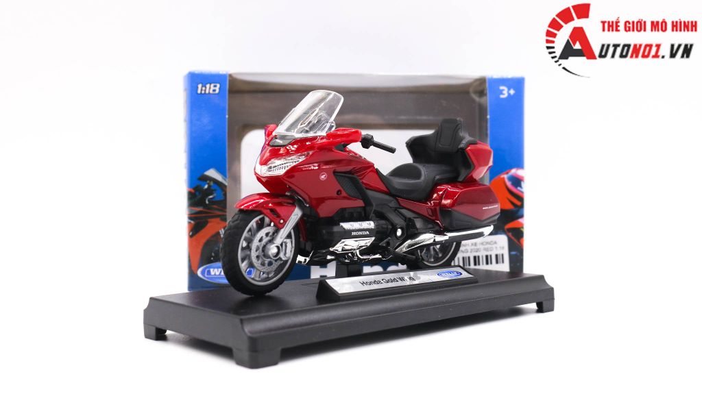 MÔ HÌNH XE HONDA GOLDWING 2020 RED 1:18 WELLY 3543