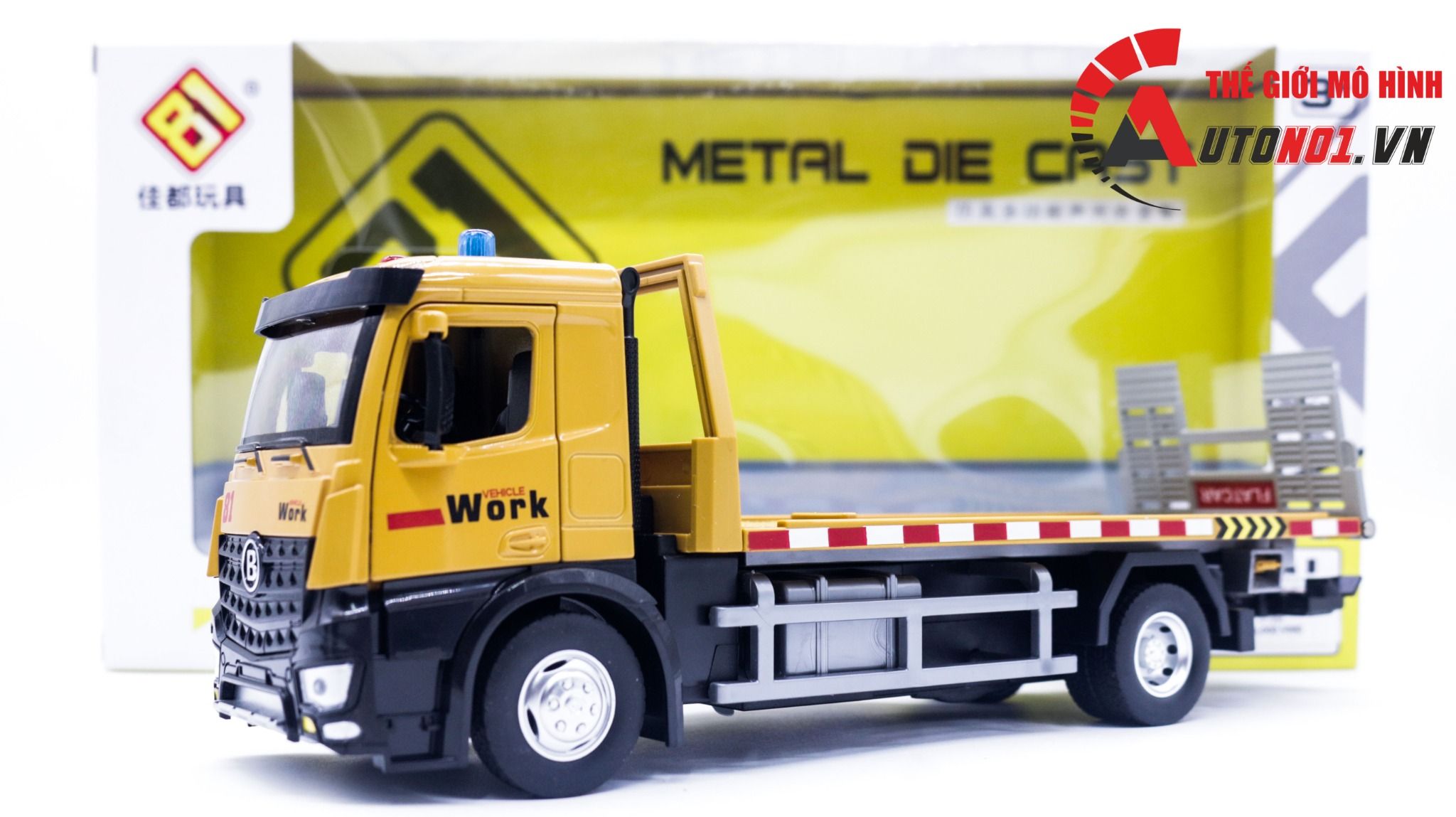  Mô hình xe cứu hộ có bệ nâng xe tỉ lệ 1:24 Metal DieCast OT296 