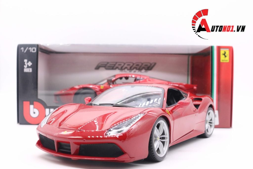 MÔ HÌNH FERRARI 488 GTB RED 1:18 BBURAGO 1798