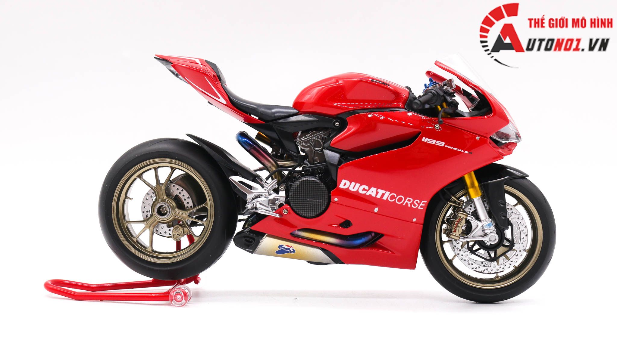  Mô hình xe cao cấp Ducati 1199 Corse Panigale Nồi Carbon Red 1:12 Tamiya D203 