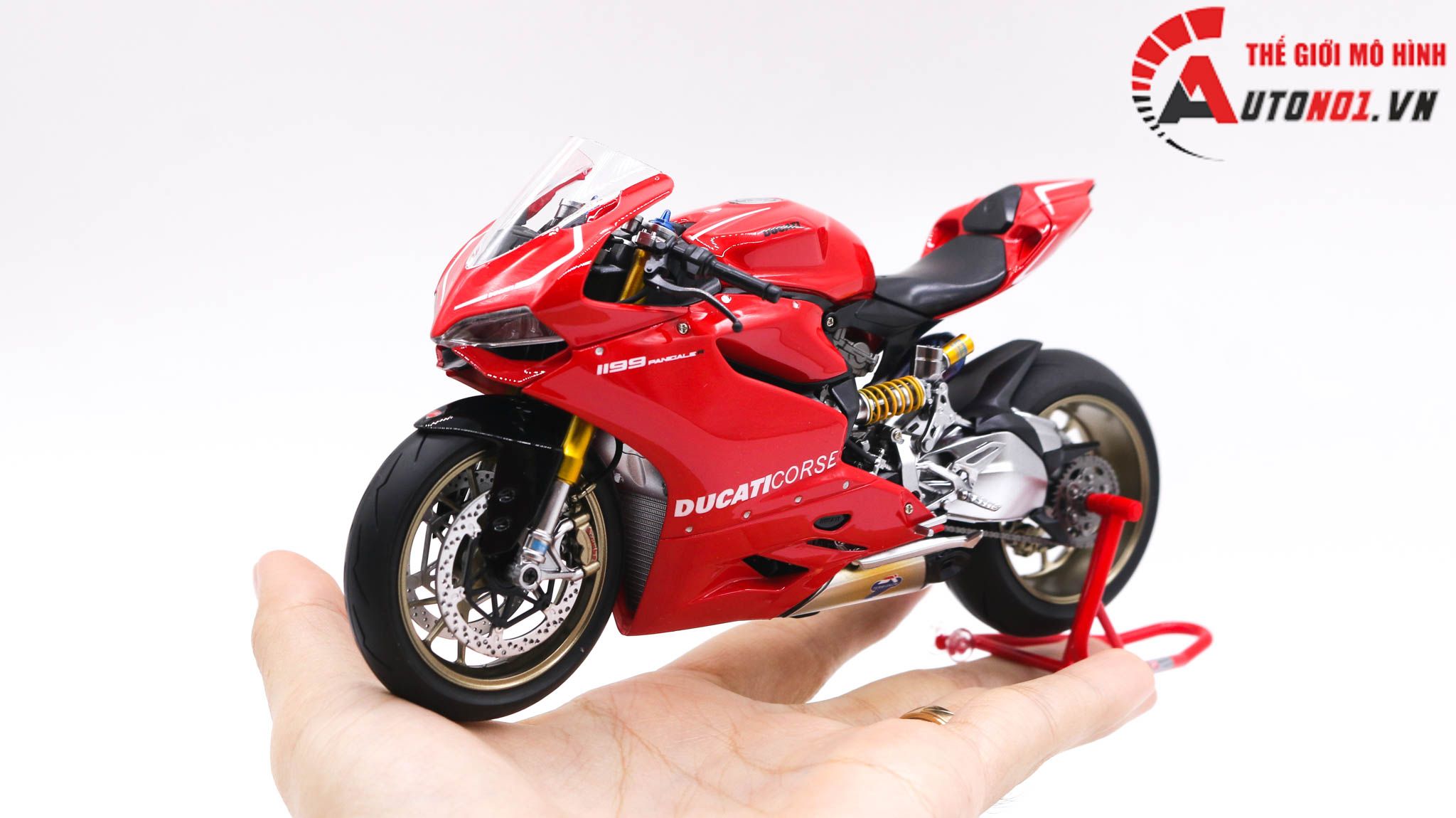  Mô hình xe cao cấp Ducati 1199 Corse Panigale Nồi Carbon Red 1:12 Tamiya D203 