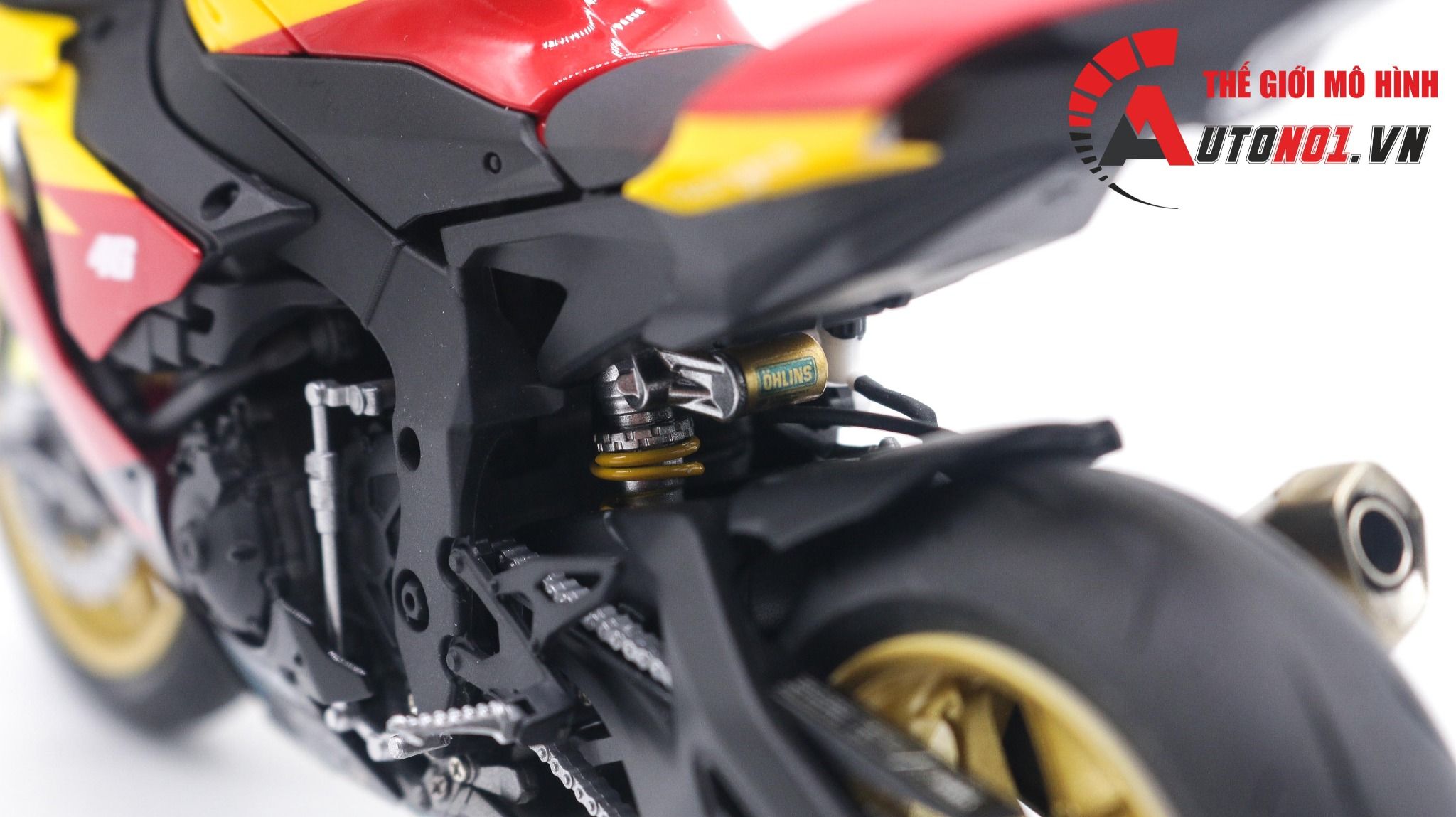  Mô hình xe Yamaha Yzf R1m Yellow Black 1:12 Tamiya D123d 