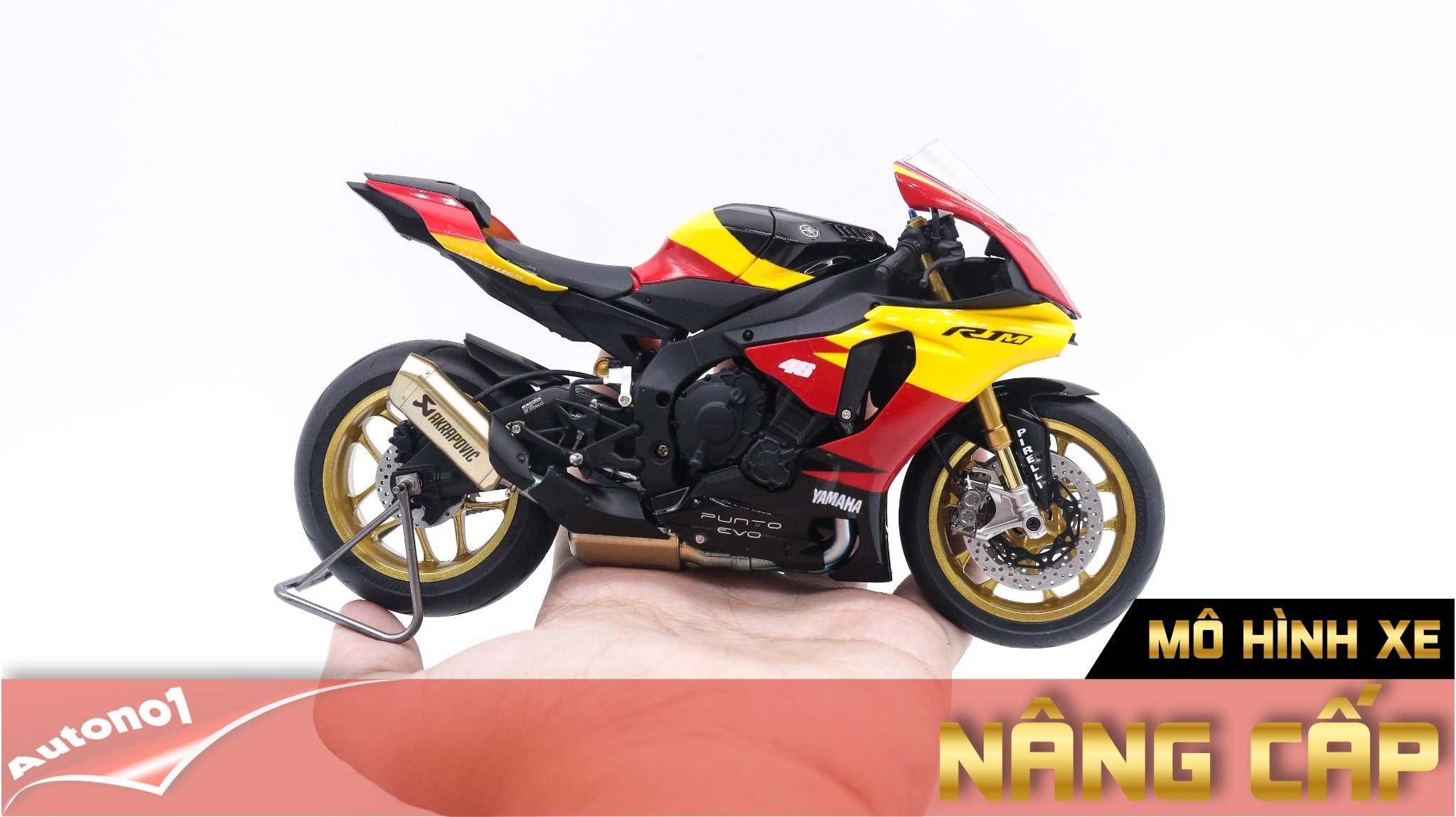  Mô hình xe Yamaha Yzf R1m Yellow Black 1:12 Tamiya D123d 