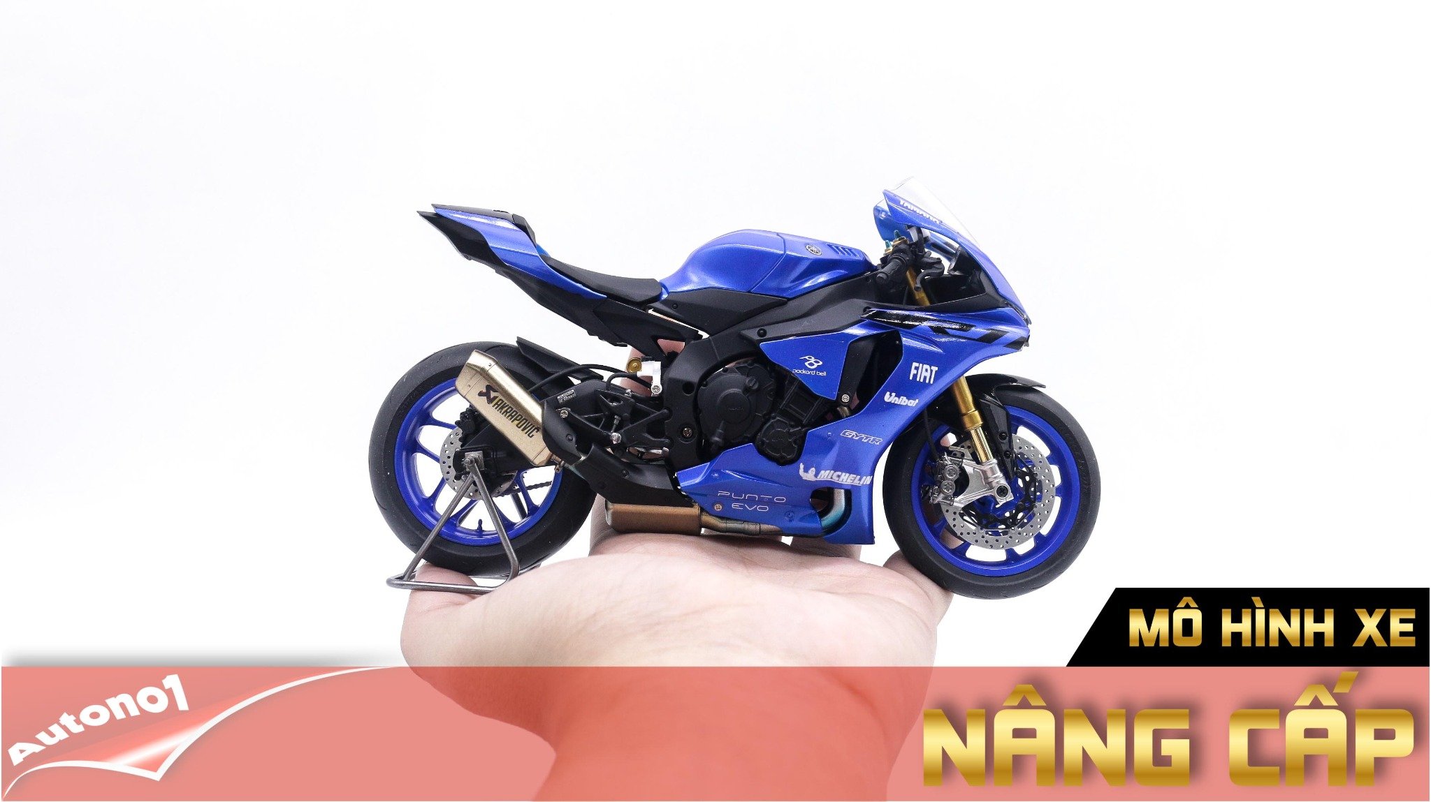  Mô hình xe Yamaha Yzf R1m Blue 1:12 Tamiya D123e 