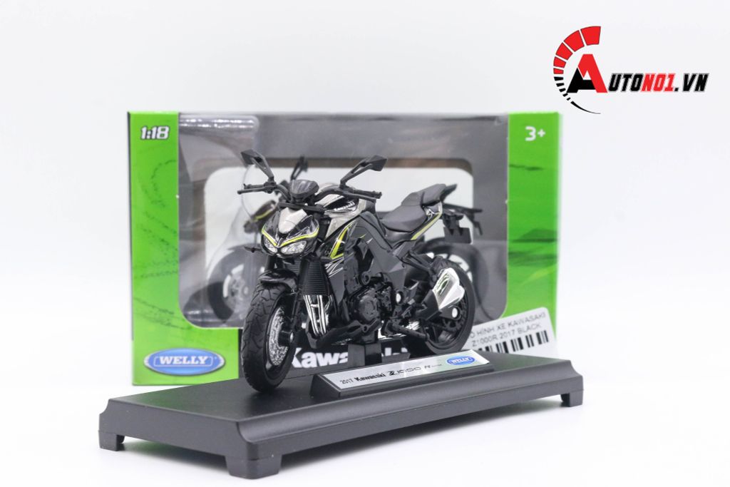 MÔ HÌNH XE KAWASAKI Z1000R 2017 BLACK 1:18 WELLY 5546