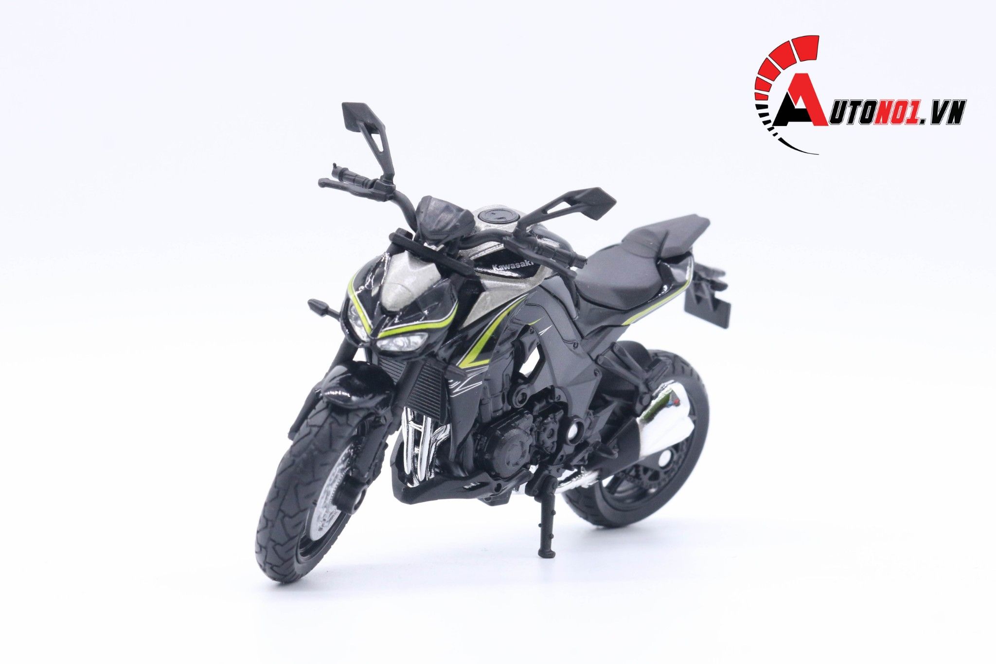  Mô hình xe mô tô Kawasaki Z1000R 2017 black tỉ lệ 1:18 Welly MT18057 