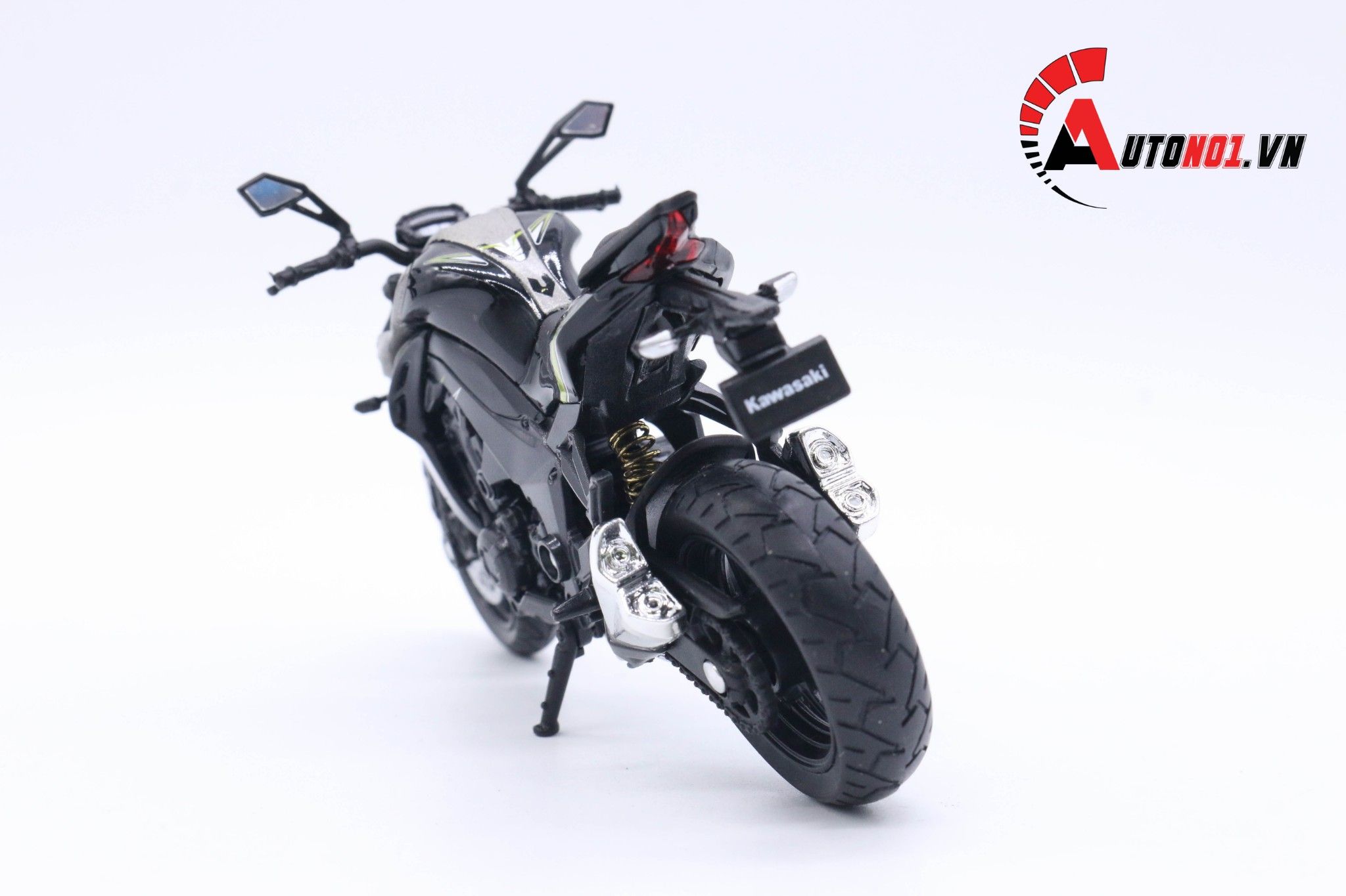  Mô hình xe mô tô Kawasaki Z1000R 2017 black tỉ lệ 1:18 Welly MT18057 