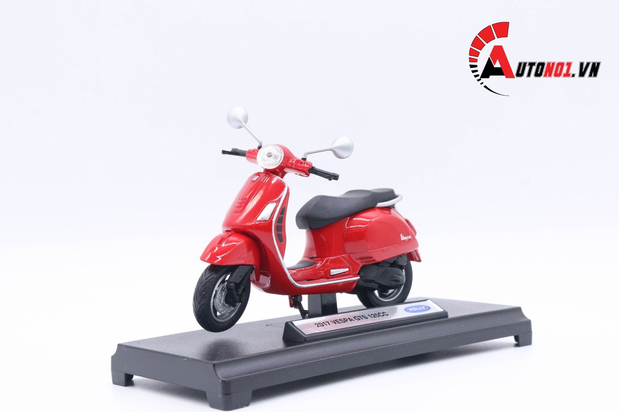  Mô hình xe Vespa gts 125cc 2017 red 1:18 Welly MT078I 