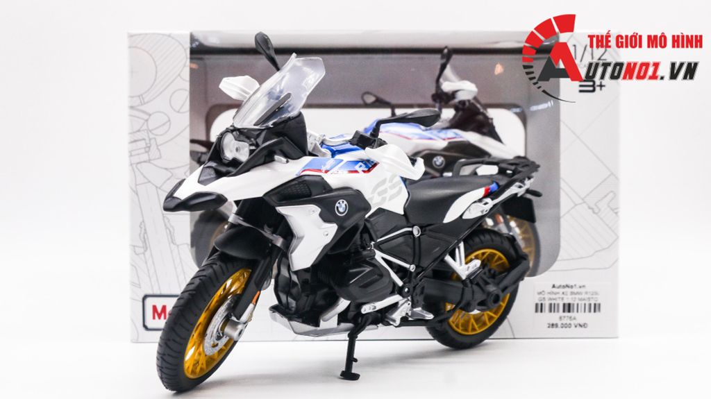 MÔ HÌNH XE BMW R1250 GS WHITE 1:12 MAISTO 6776