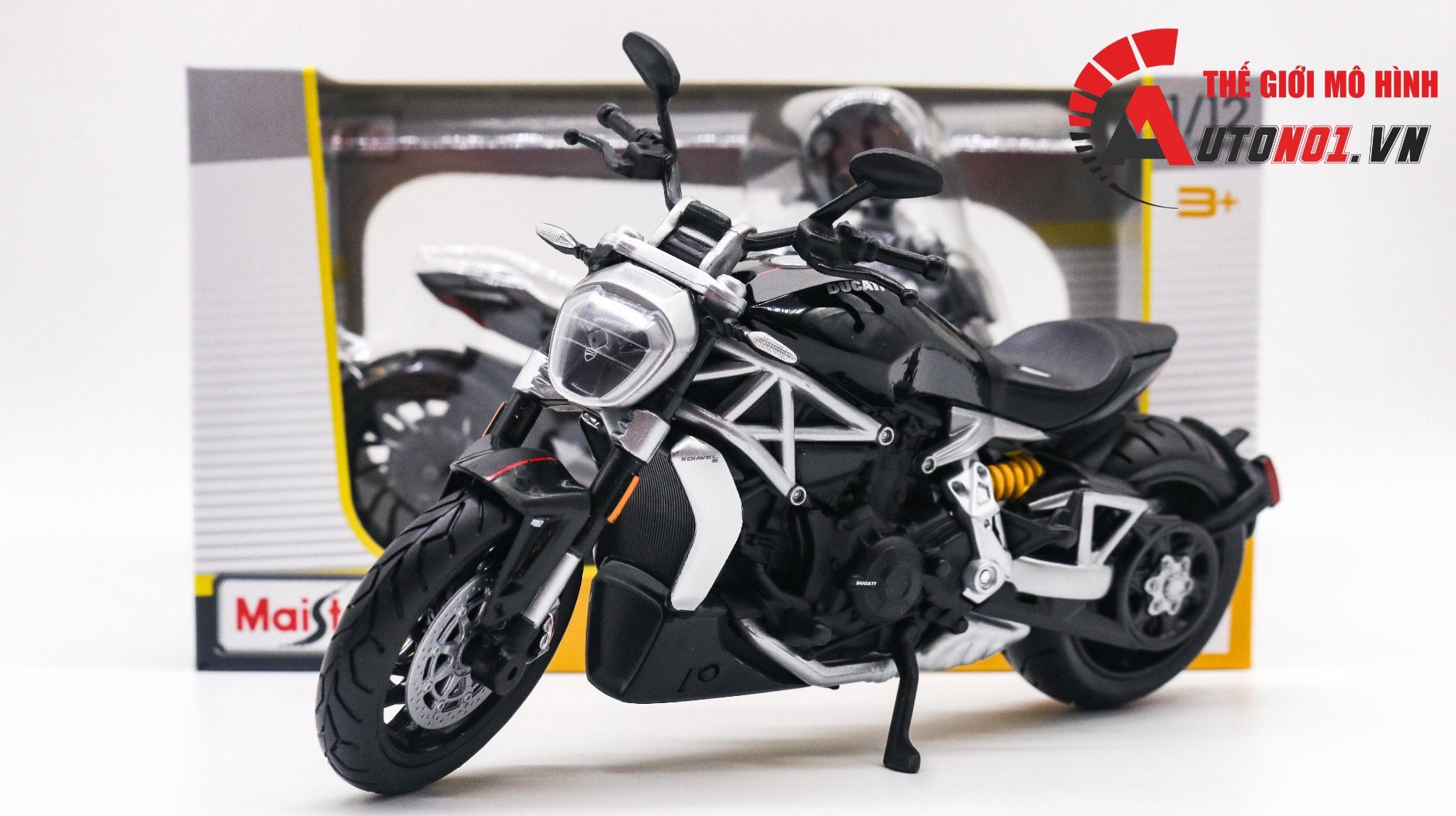  Mô hình xe Ducati XDiavel S black 1:12 Maisto MT074A 