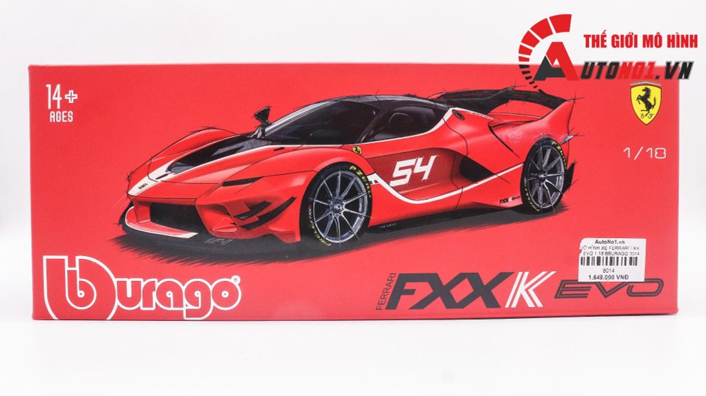 MÔ HÌNH XE FERRARI FXX K EVO 1:18 BBURAGO 8014