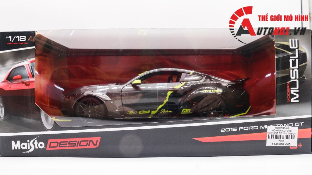 MÔ HÌNH XE FORD MUSTANG GT 2015 DESIGN METALIC GREY 1:18 MAISTO 7952