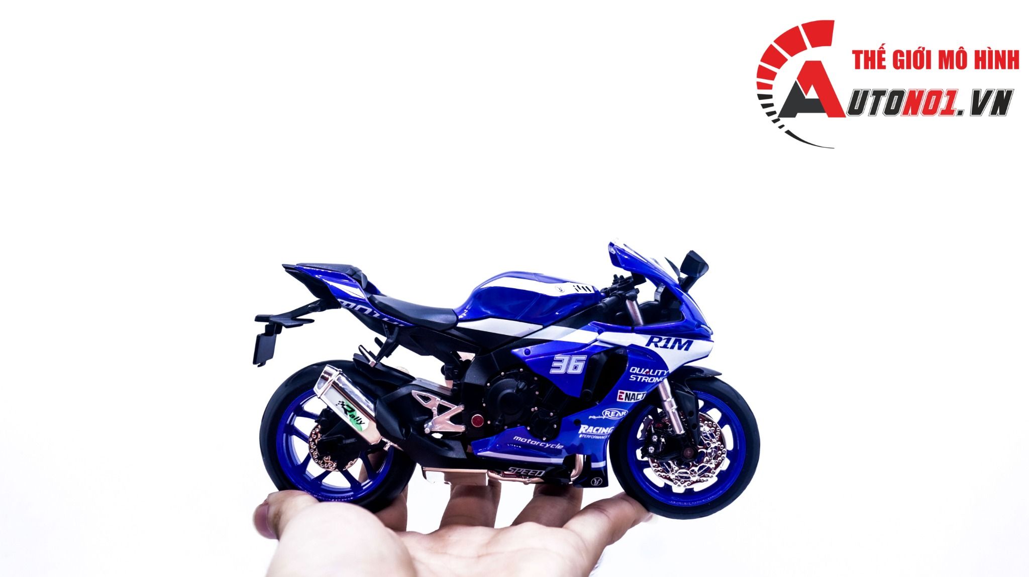  Mô hình xe Yamaha R1M Blue WSBK tỉ lệ 1:12 Jiaye Model MT057 