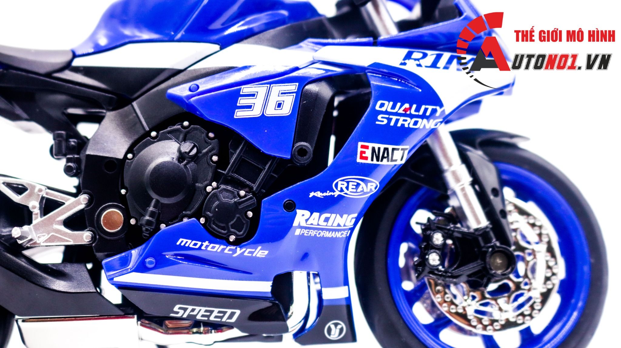  Mô hình xe Yamaha R1M Blue WSBK tỉ lệ 1:12 Jiaye Model MT057 