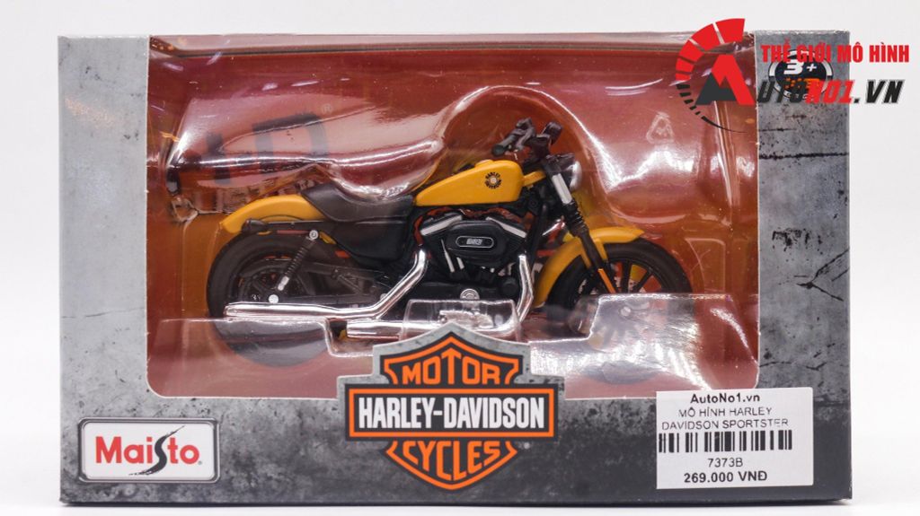 MÔ HÌNH HARLEY DAVIDSON SPORTSTER IRON 883 ORANGE 1:18 MAISTO 7373B