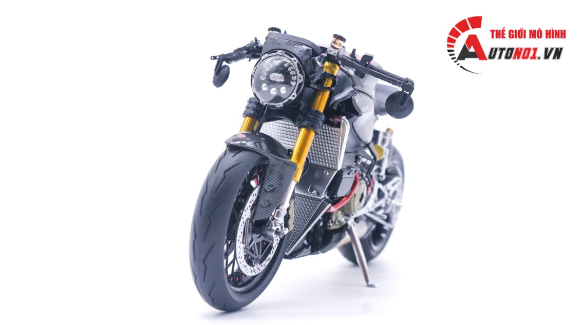  Mô hình xe cao cấp Ducati 1199 Panigale Cafe Racer grey cao cấp độ nồi khô ghi đông mâm căm 1:12 Tamiya D201 