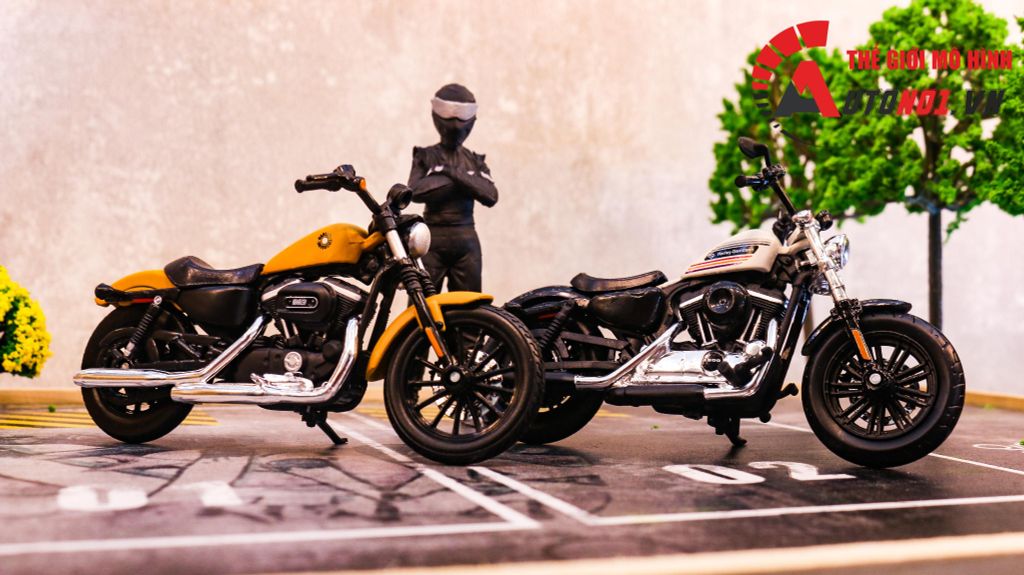 MÔ HÌNH HARLEY DAVIDSON SPORTSTER IRON 883 ORANGE 1:18 MAISTO 7373B